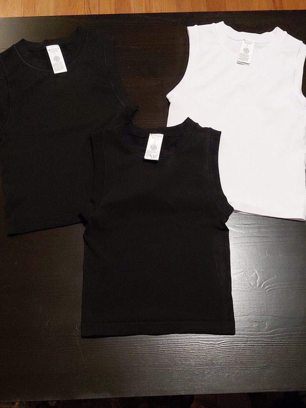 Athleta Womens Ribbed Tank Tops - Black & White (3-Pack)